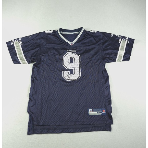 Reebok Mens NFL Throwback Jersey Shirt Dallas Cowboys #9 Tony Romo Blue Size XL - Picture 1 of 13